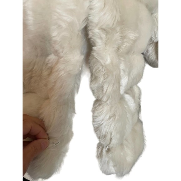 MM Couture by Miss Me Womens Faux Fur Jacket Tie-Waist 3/4 Sleeve Size S Cream - Picture 4 of 13